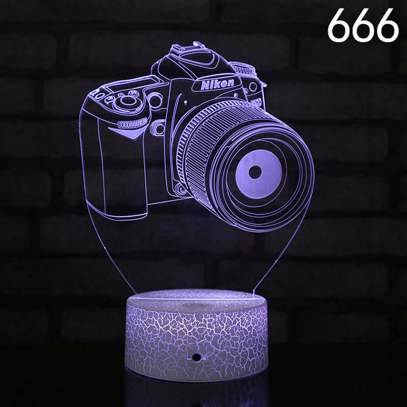 Crack Base LED Colorful Touch USB Plug-in 3D Small Night Lamp