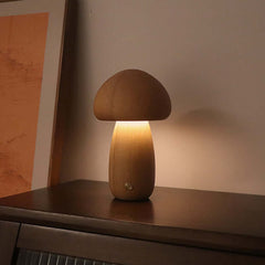 INS Holz Niedlichen Pilz LED Nachtlicht Mit Touch Schalter Nachttisch Lampe Für Schlafzimmer Kinderzimmer Schlafen Nacht Lampen wohnkultur