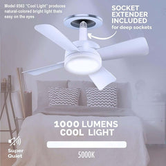 Lumière de ventilateur à douille avec bouche à vis réglable à distance, télécommande intelligente, lumière de ventilateur LED intégrée