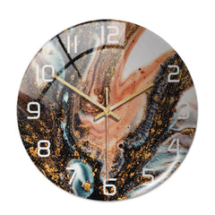 Horloge ronde en marbre léger de luxe en trois dimensions créative en acrylique