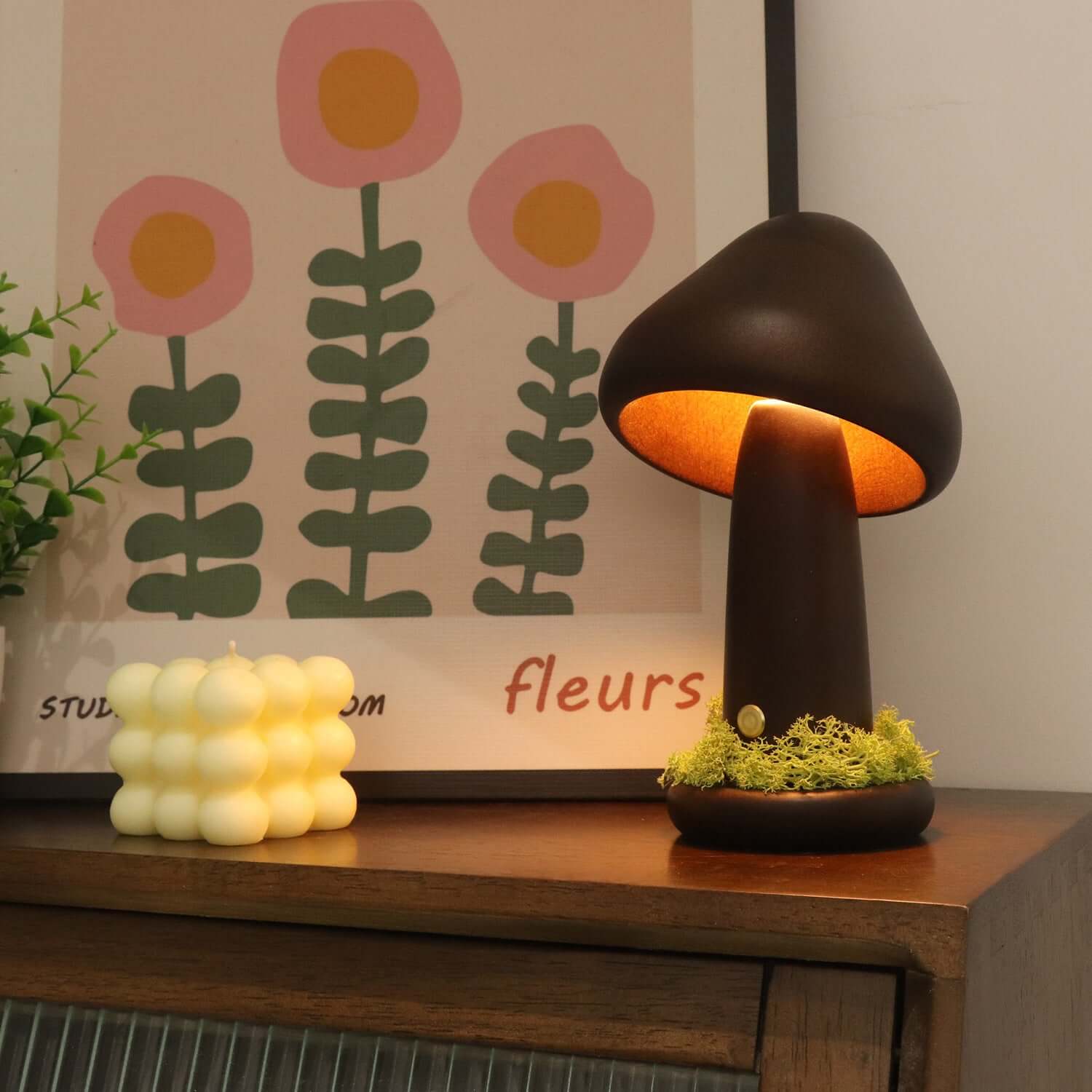 Lampe LED en forme de champignon torsadé, lumière chaude tactile, tête de lit pour chambre à coucher, en bois de hêtre, USB, lampes d'ambiance décoratives, décoration de la maison