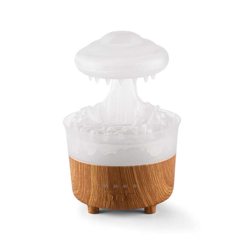 Humidificateur veilleuse nuage de pluie 2023, avec son de goutte d'eau de pluie et lumière LED 7 couleurs, diffuseur d'huile essentielle, aromathérapie