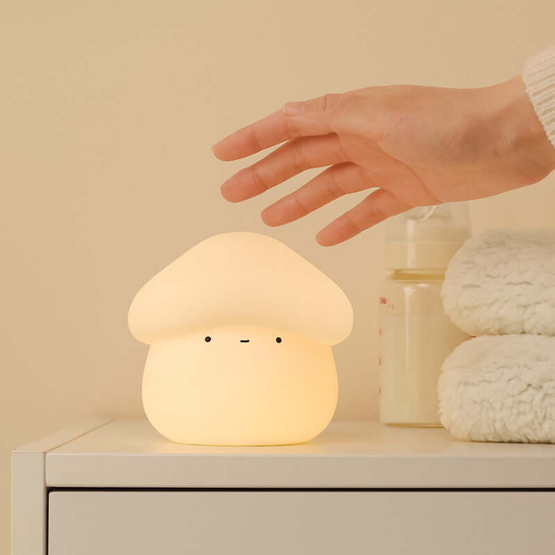 UNew Mushroom Small Night Lamp Cute Silicone Sleeping Timing Night Light Bedside Interesting Charging Ambience Light Room Decor Home Decor