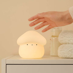 UNew Champignon Petite Lampe de Nuit Mignon Silicone Minuterie de Sommeil Veilleuse Chevet Intéressant Charge Ambiance Lumière Chambre Décor Décor À La Maison