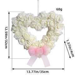 Guirlande de roses blanches pour la Saint-Valentin, accessoires de mise en page en forme de cœur d'amour