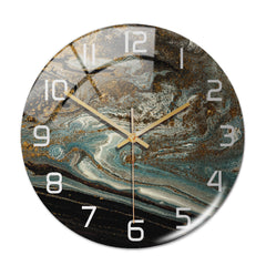 Horloge ronde en marbre léger de luxe en trois dimensions créative en acrylique