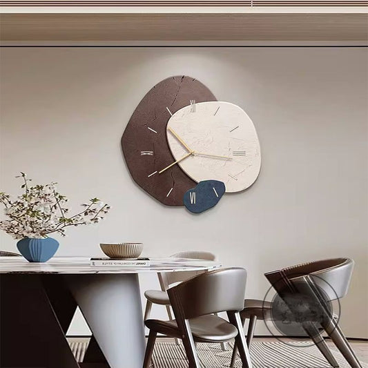 Horloge murale sans perforation pour table à manger de style chinois