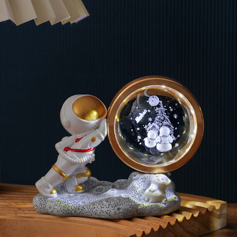 Astronaut Small Night Lamp 3D Inner Carving