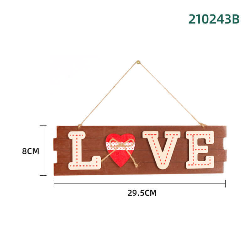 Plaque de porte en bois créative décorative pour fête de la Saint-Valentin