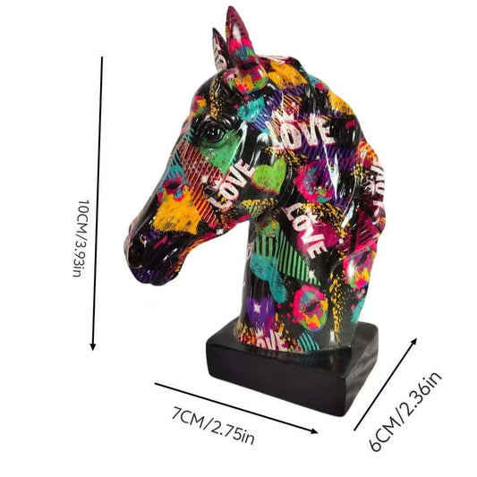 Colorful Colorful Graffiti Horse Head Home Decoration