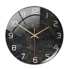 Horloge ronde en marbre léger de luxe en trois dimensions créative en acrylique