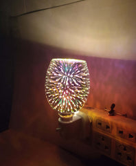 Lampe de fusion de cire d'aromathérapie en verre 3D, petite lampe de nuit