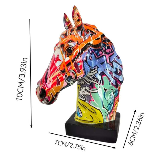 Colorful Colorful Graffiti Horse Head Home Decoration