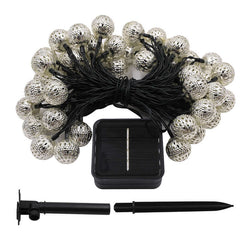 LED Solar Iron Hollow Morocco Ball Lighting Chain