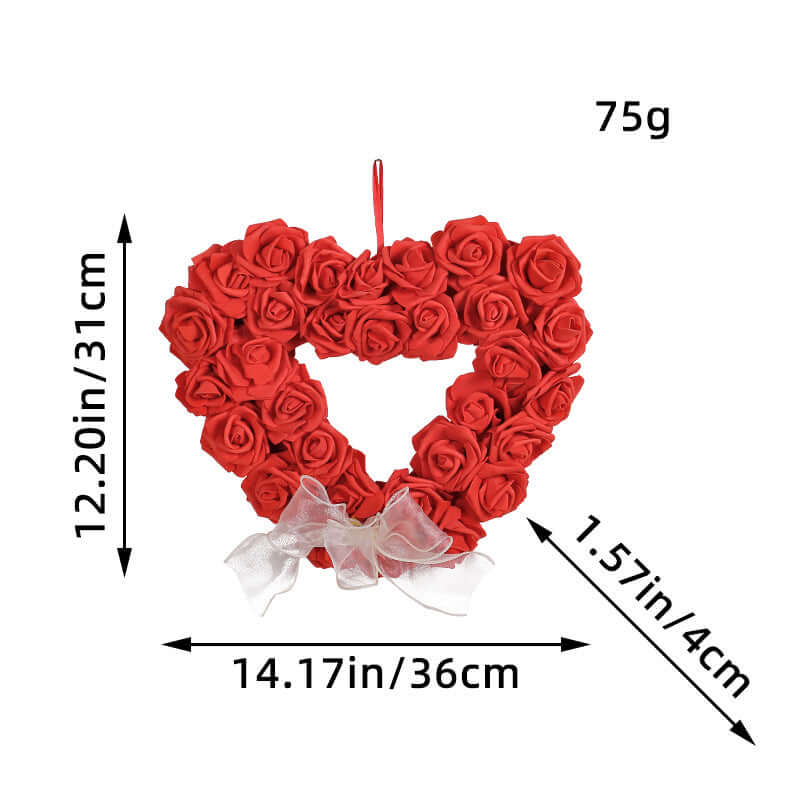 Weiße Rosengirlande zum Valentinstag, Liebesherz-Layout-Requisiten