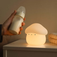 UNew Champignon Petite Lampe de Nuit Mignon Silicone Minuterie de Sommeil Veilleuse Chevet Intéressant Charge Ambiance Lumière Chambre Décor Décor À La Maison