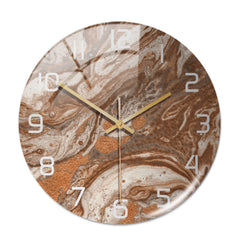 Horloge ronde en marbre léger de luxe en trois dimensions créative en acrylique