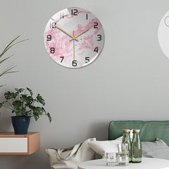 Horloge ronde en marbre léger de luxe en trois dimensions créative en acrylique