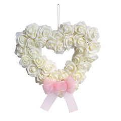 Guirlande de roses blanches pour la Saint-Valentin, accessoires de mise en page en forme de cœur d'amour