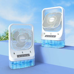 Ventilateur de refroidissement domestique, tête Rechargeable par Usb, refroidissement de l'air réglable, réservoir de climatisation refroidi à l'eau, ventilateurs de refroidissement à faible bruit