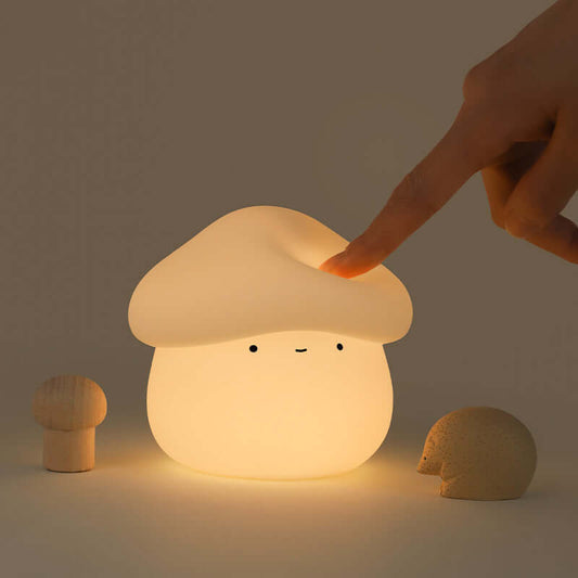 UNew Champignon Petite Lampe de Nuit Mignon Silicone Minuterie de Sommeil Veilleuse Chevet Intéressant Charge Ambiance Lumière Chambre Décor Décor À La Maison