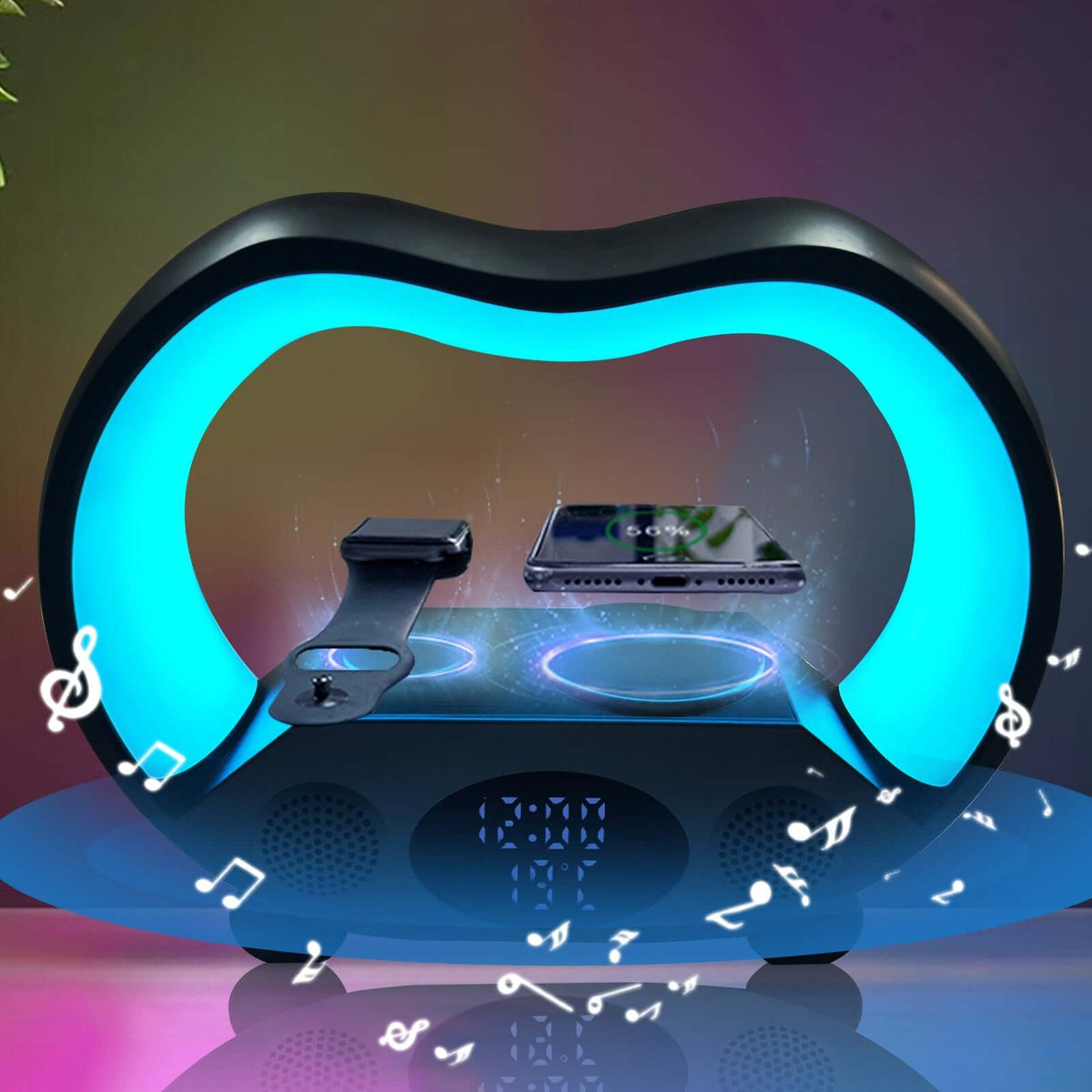 Six-in-one Smart Remote Control Bluetooth Ambience Light Multi-function Wireless Charger