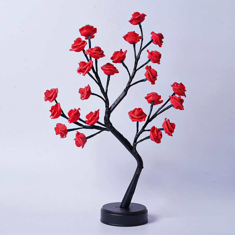 Lampe de Table en forme d'arbre à fleurs et de roses, veilleuse féerique de bureau, alimentée par USB, cadeaux pour mariage, saint-valentin, décoration de noël