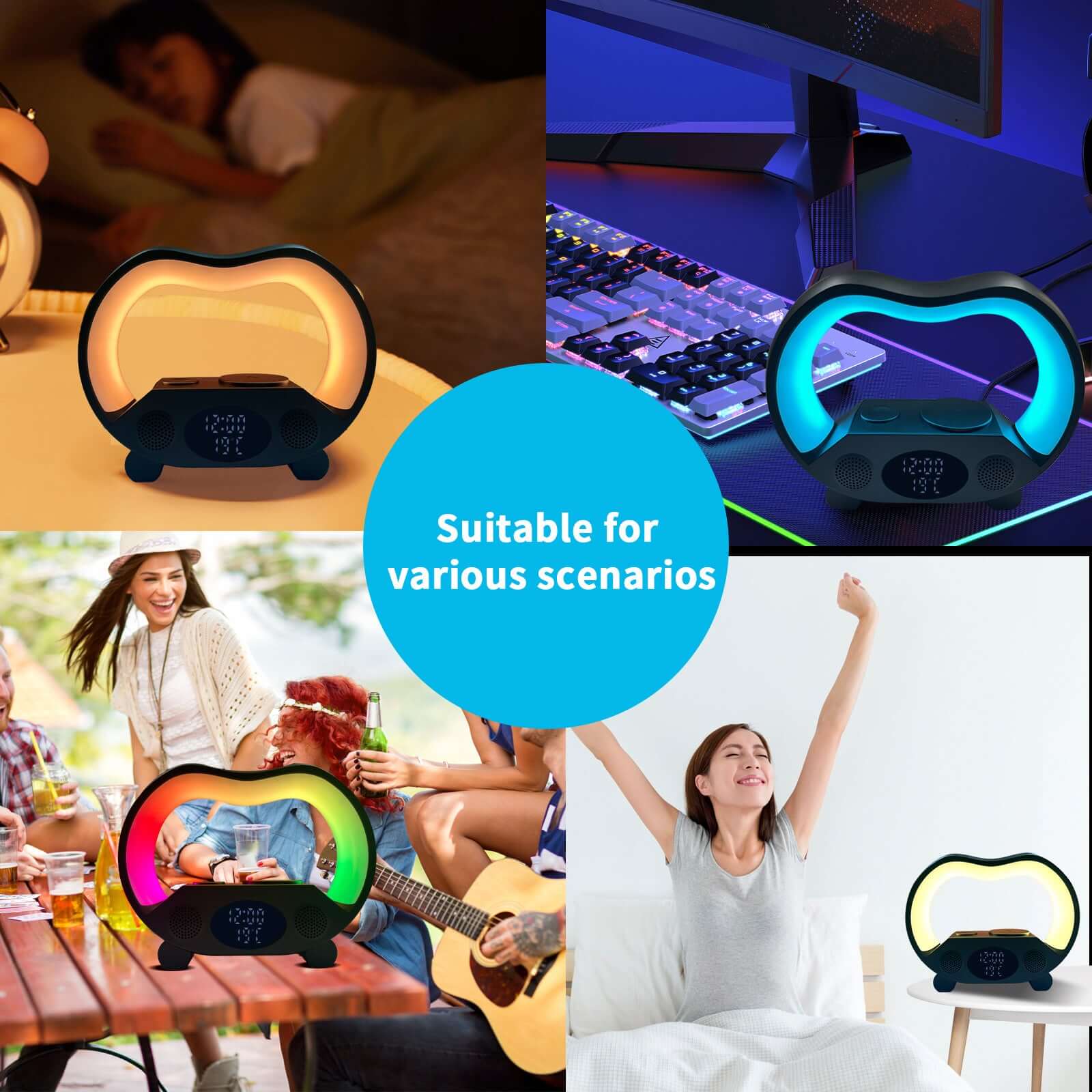 Six-in-one Smart Remote Control Bluetooth Ambience Light Multi-function Wireless Charger