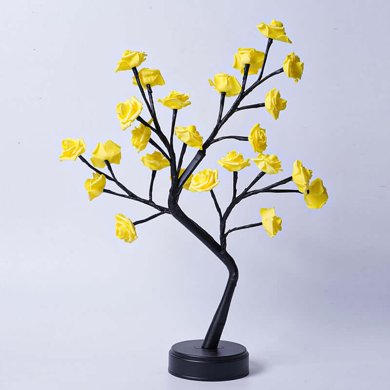 Lampe de Table en forme d'arbre à fleurs et de roses, veilleuse féerique de bureau, alimentée par USB, cadeaux pour mariage, saint-valentin, décoration de noël