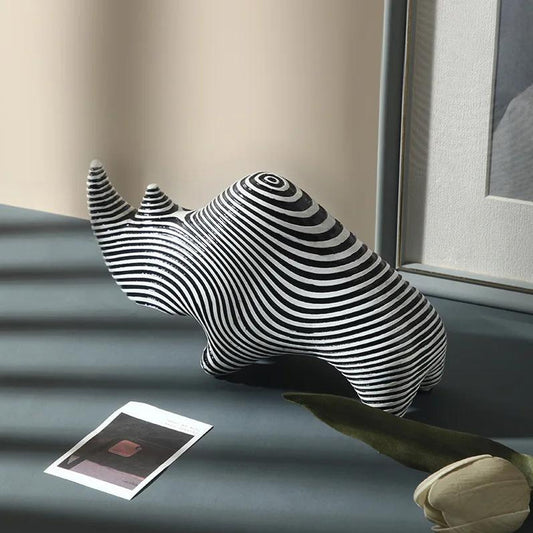 Living Room Black And White Striped Zebra Resin Abstract Decorations