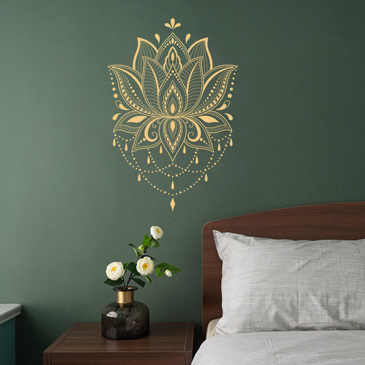 Autocollants muraux décoratifs simples et artistiques en forme de lotus pour chambre à coucher et salon