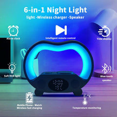 6-in-1-Smart-Fernbedienung Bluetooth-Ambiente-Licht Multifunktions-Wireless-Ladegerät