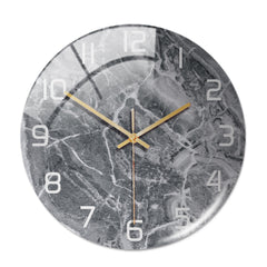 Horloge ronde en marbre léger de luxe en trois dimensions créative en acrylique