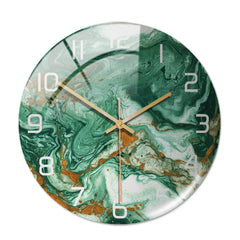 Horloge ronde en marbre léger de luxe en trois dimensions créative en acrylique