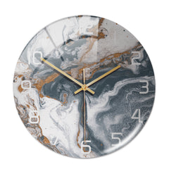 Horloge ronde en marbre léger de luxe en trois dimensions créative en acrylique