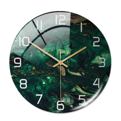 Horloge ronde en marbre léger de luxe en trois dimensions créative en acrylique