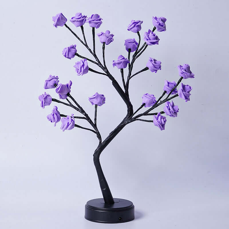 Lampe de Table en forme d'arbre à fleurs et de roses, veilleuse féerique de bureau, alimentée par USB, cadeaux pour mariage, saint-valentin, décoration de noël