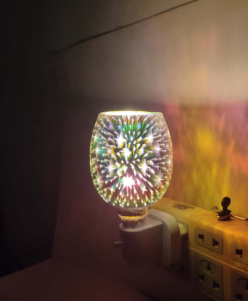 Lampe de fusion de cire d'aromathérapie en verre 3D, petite lampe de nuit