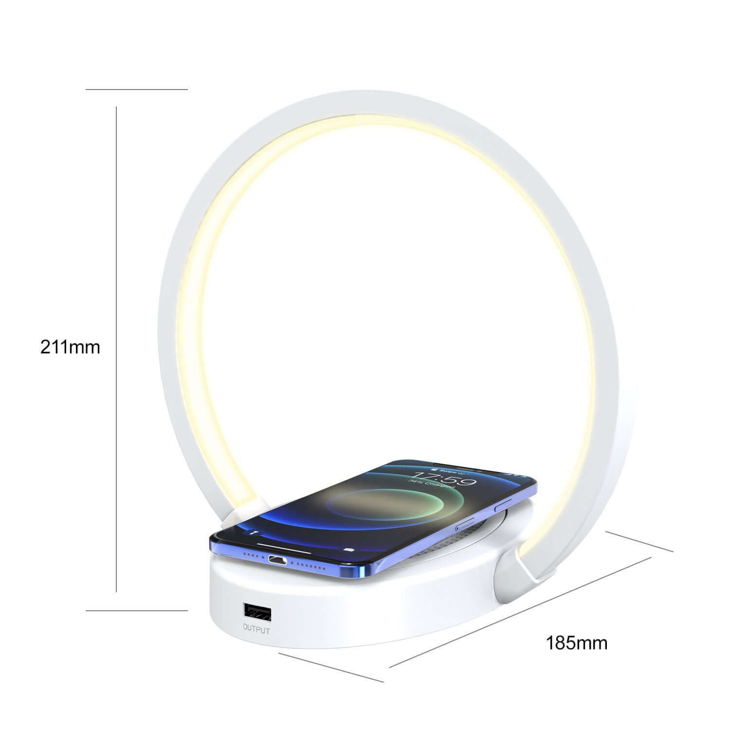 Lampe de nuit avec haut-parleur Bluetooth, lampe de Table avec chargeur sans fil 10W, Port USB, support de téléphone avec couleur dynamique