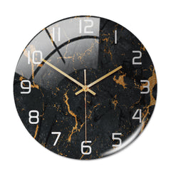 Horloge ronde en marbre léger de luxe en trois dimensions créative en acrylique