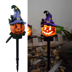 Solar Halloween Outdoor Creative Atmosphere Pumpkin Lamp with Waterproof Wrought Iron Design for Garden Decor