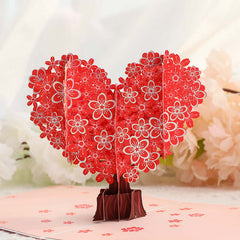 Valentine's Day Stereoscopic Greeting Cards Love Cherry Tree Paper