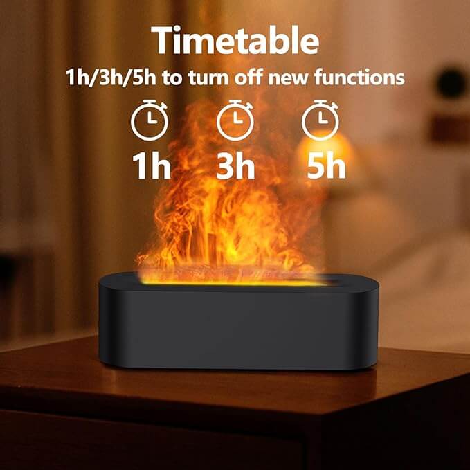 Flammen-Diffusoren für ätherische Öle, Upgrade-Aromatherapie-Diffusor mit 7 Farblichtern, Öldiffusor, Luftbefeuchter, Aromadiffusoren für Zuhause, Schlafzimmer, Büro, Yoga, Timer und wasserlose automatische Abschaltung, 150 ml