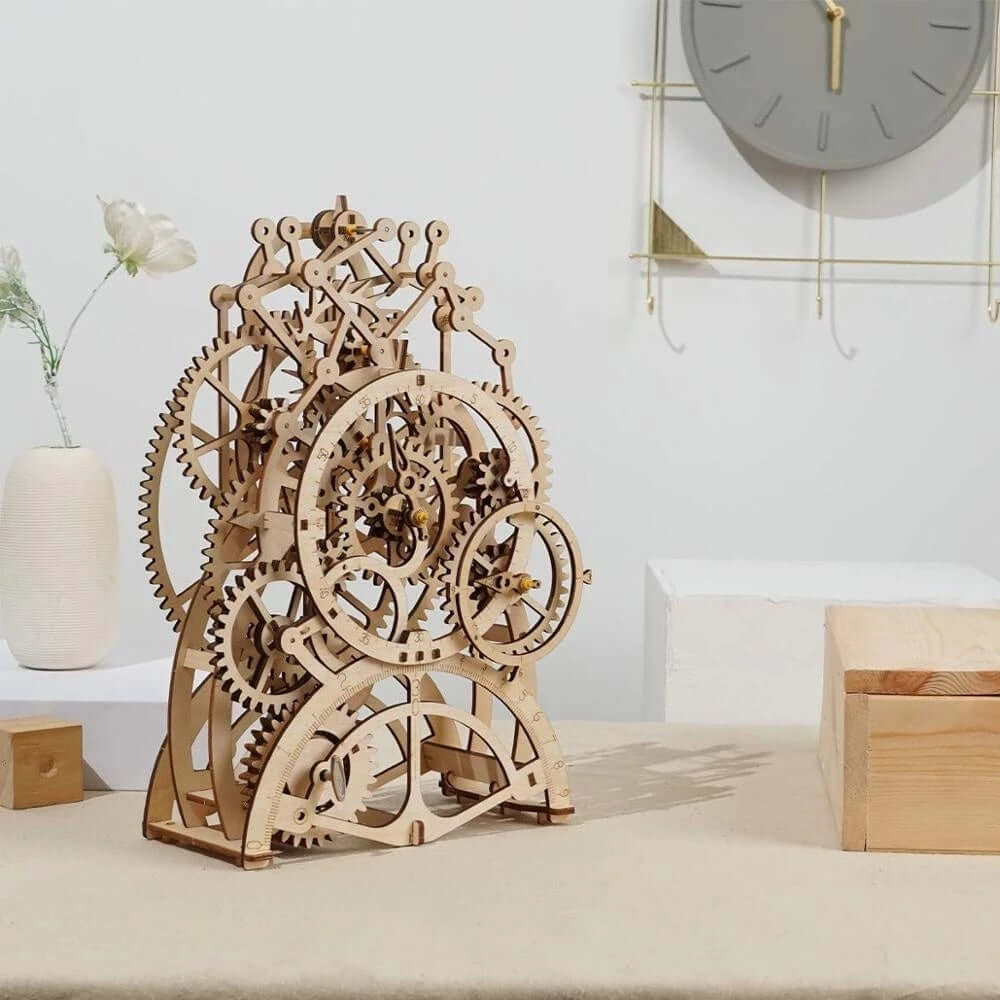 Robotime Rokr Pendel Uhr 170 Pcs 3D Holz Puzzle Spielzeug Baustein Kits Montage Geschenke Für Kinder Erwachsene Dropshipping