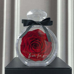 Natürliche ewige Blumenornamente, transparente Abdeckung, getrocknete Rose, Geschenkbox für Weihnachten, Neujahr, Valentinstag, Heimdekoration