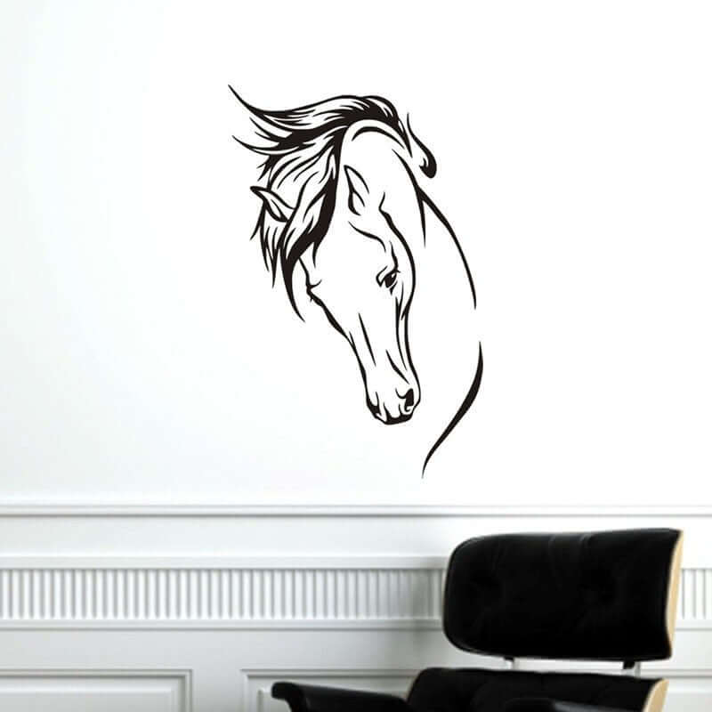 Living Room Bedroom Art Horse Head Wall Sticker