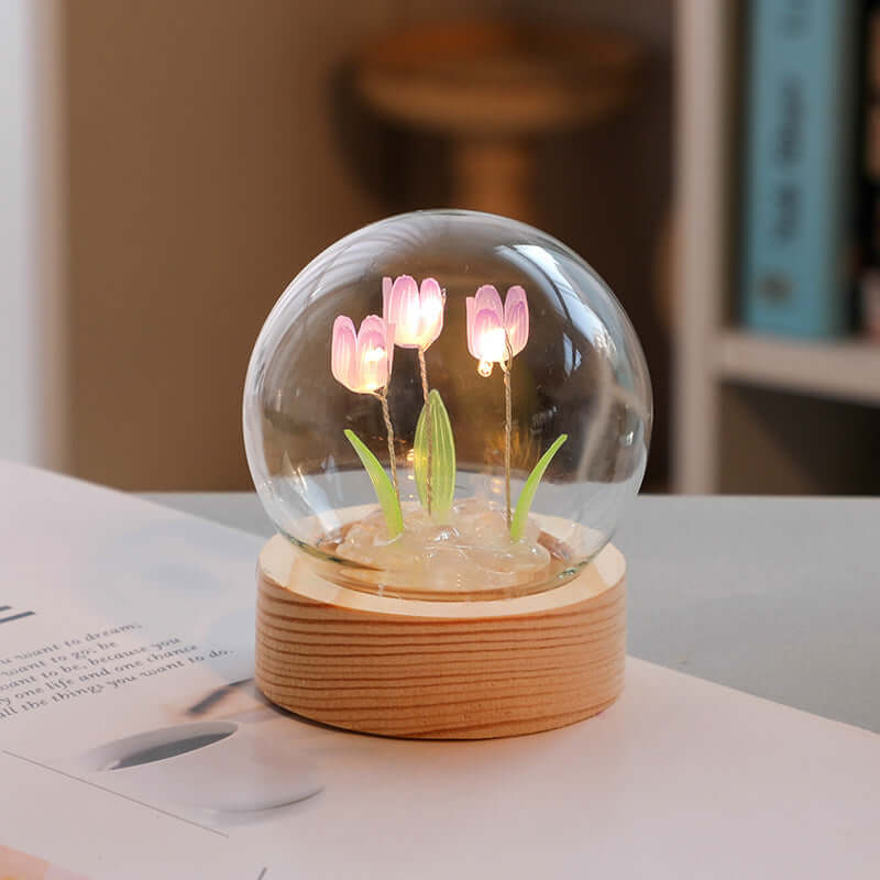 Künstliche Tulpe Blume Nachtlicht Ornamente handgemachte DIY Nachttisch Lampe LED Nacht Lampe Schlafzimmer Dekor Geburtstag Geschenke Tisch Lampe