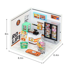 Robotime Rolife Super Creator Daily Plastic DIY Miniature House Cafe Energy Supply Store Building Block Sets Version anglaise