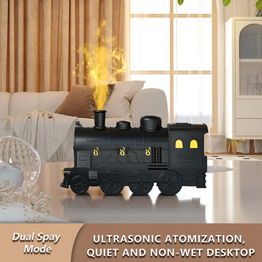 Petit train coloré avec humidificateur à brouillard télécommandé