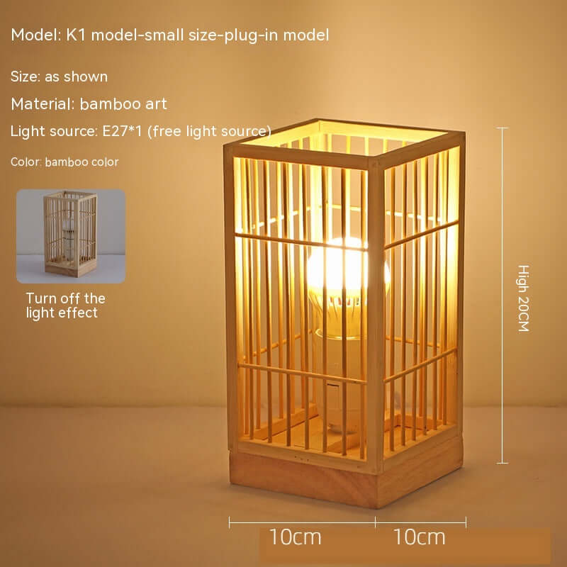 Lampe de chevet de chambre à coucher rétro d'ambiance japonaise